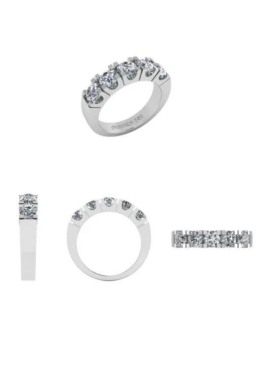 Smykkekæden Ring i 14 Karat Hvidguld med Brillanter 2,00 Carat TW/SI