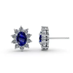 Smykkekæden Roset 14 Karat Hvidguld Ørestikker med Brillanter 1,09 Carat TW/SI