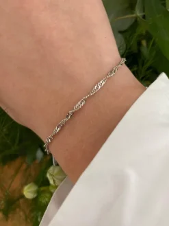 Smykkekæden Singapore Sterling Sølv Armbånd