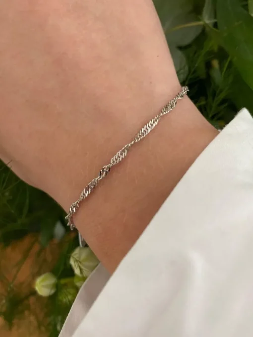 Smykkekæden Singapore Sterling Sølv Armbånd