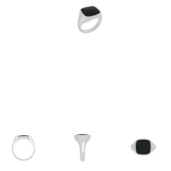 Smykkekæden Sterling Sølv Ring med Sort Onyx