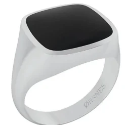 Smykkekæden Sterling Sølv Ring med Sort Onyx