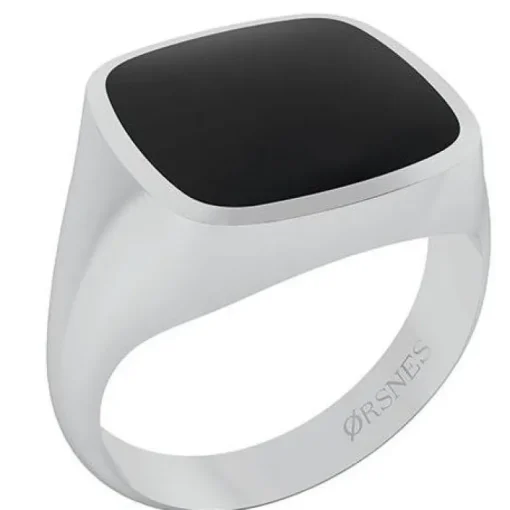 Smykkekæden Sterling Sølv Ring med Sort Onyx