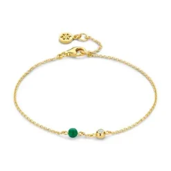 Spirit Icons Lucky Bracelet Green Forgyldt Sølv Armbånd