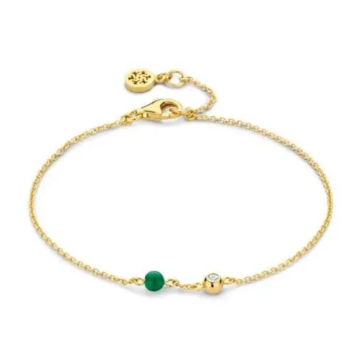 Spirit Icons Lucky Bracelet Green Forgyldt Sølv Armbånd
