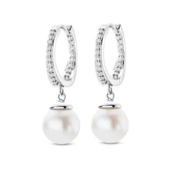 Spirit Icons Malibu Pearl Ørehængere i Sterling Sølv med Ferskvandsperle