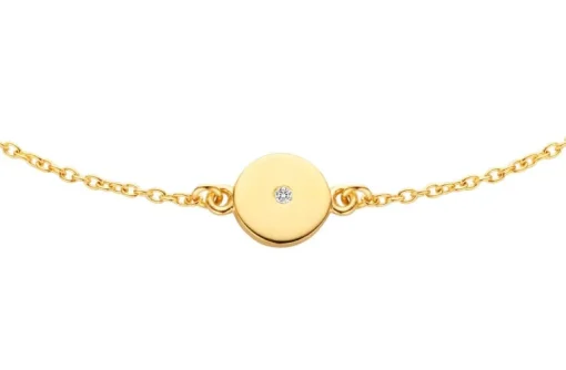 Spirit Icons Pulse Armbånd i Forgyldt Sølv med Diamant 0,01 Carat