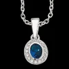 Sterling Sølv Halskæde fra Scrouples med Syntetisk Safir