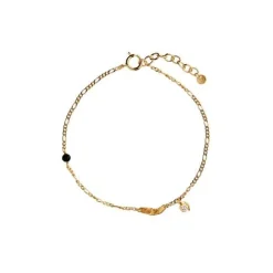 Stine A Flow Splash Armbånd i Forgyldt Sølv med Sort Spinel