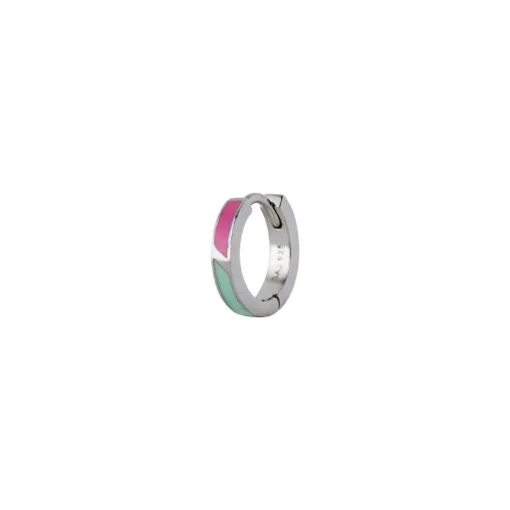 Stine A. Petit Circus Huggie Fresh Pink Og Mint Green Sterling Sølv Ørering