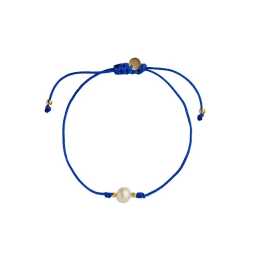 Stine A Petit Pearl Berrie Forgyldt Sølv Armbånd med Barokperle Og Nylon
