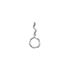 Stine A. Petit Wavy Dangling Circle Ørering i Sterling Sølv