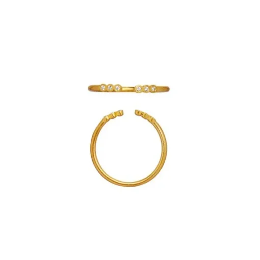 Stine A Six Dots Ring i Forgyldt Sølv 4024-02