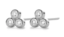 Triangle 14 Karat Hvidguld Ørestikker fra Spirit Icons med Diamanter 0,06 Carat W/VS