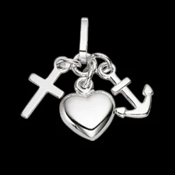 Tro Håb Kærlighed Sterling Sølv Charm fra Scrouples