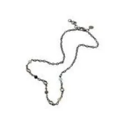 Zeus Stones Nature Sterling Sølv Halskæde fra By Birdie med 14 Karat Guld Samt Diverse Sten